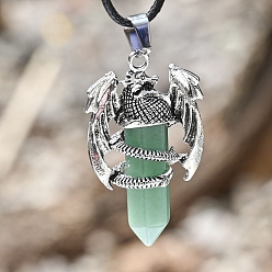 Aventurine Verte Vert pendentifs aventurine naturelles, Dragon, 17.72 pouce (45 cm)