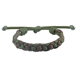 Темно-оливково-зеленый Регулируемые браслеты из плетеного полиэфирного шнура для мужчин и женщин, темно-оливковый зеленый, периметр: 7-1/8~10-1/4 дюйм (18~26 см)