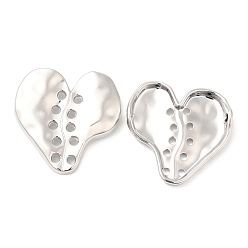Platinum Alloy Links, Heart, Platinum, 32.5x33x6mm, Hole: 2mm and 2.3mm