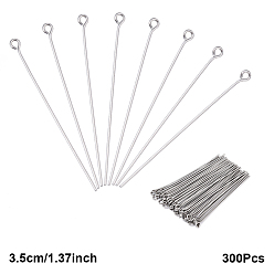 Нержавеющая Сталь Цвет 300 шт. 304 штифты с проушинами из нержавеющей стали, цвет нержавеющей стали, 35 мм, отверстие : 2 мм, штифты : 0.7 мм