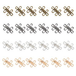 (52) Непрозрачная лаванда 24 шт. 4 цвета сплав защелкивающиеся застежки, узел, для чонсам, джинсы, разноцветные, 20x32x4 мм, 6 шт / цвет