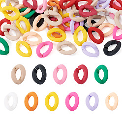 (52) Непрозрачная лаванда 50шт. акриловых соединительных колец с прорезиненным покрытием, разъемы для быстрой связи, для изготовления бордюрных цепей, твист, разноцветные, 23x16.5x5.5 мм, внутренний диаметр: 5x12.5 мм