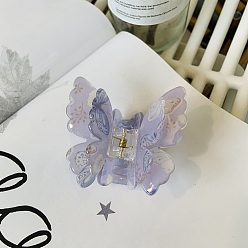Лиловый Акриловые коготь заколки, бабочка, сирень, 75 мм