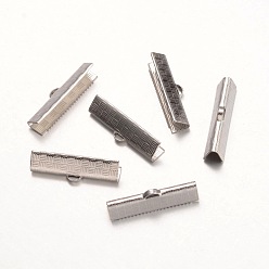 Нержавеющая Сталь Цвет Устойчивы к потускнению 316 хирургическая лента из нержавеющей стали с обжимными концами, цвет нержавеющей стали, 25x7 мм, отверстие : 1x3 мм