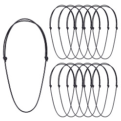 Черный 30 шт. 2 мм регулируемый полиэстеровый шнур для изготовления ожерелий, чёрные, 17.72~26.77 дюйм (45~68 см)