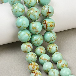 Green Synthetic Turquoise Graduated Beads Strands, Dyed, Smooth Round, Green, 6~12mm, Hole: 1~1.4mm, about 53pcs/strand, 17.32''(44cm)