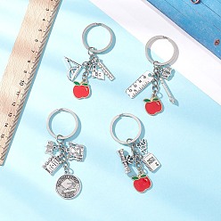 Яблоко 4шт. брелки из сплава в тибетском стиле, античное серебро, яблоко, 74~81 мм