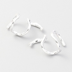 Silver 925 Sterling Silver Irregular Twisted Cuff Earrings, Silver, 27x15.5x15mm