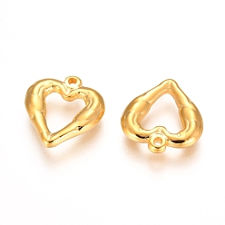 Золотой 304 подвески из нержавеющей стали, сердце с крыла, золотые, 13x12.5x2.2 мм, отверстие : 1 мм