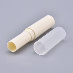 Beige DIY Empty Lipstick Bottle, Lip Gloss Tube, Lip Balm Tube, with Cap, Beige, 8.3x1.5cm, Capacity: 4ml(0.13 fl. oz)