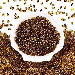 Темно-Золотистый Стеклянные бусины Пикассо, окрашенные распылением, арахис, темные золотарник, 6x4x3 мм, отверстие : 1.2 мм, Около 4000 шт / фунт