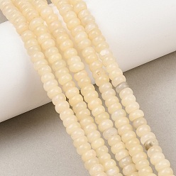 Белый Опал Натуральный белый опал африканские бусы пряди, рондель, 6.5x4.5 мм, отверстие : 0.9 мм, около 86 шт / нитка, 15.08 дюйм (38.3 см)