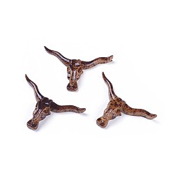 Седло Коричневый Бусины из cмолы, нет отверстий / незавершенного, поголовье крупного рогатого скота, седло коричневый, 48~51x73~74x11~12.5 мм