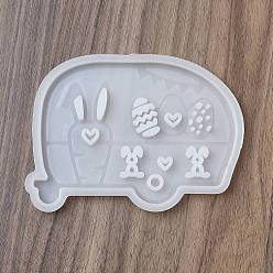 Белый Дым День святого валентина своими руками силиконовые украшения формы, формы для литья смолы, для уф-смолы, изготовление изделий из эпоксидной смолы, автобус, серый, 95x130x8 мм