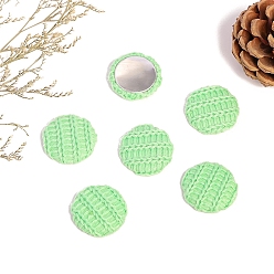 Светло-зеленый Кабошоны из шерстяной ткани, плоско-круглые, светло-зеленый, 27 мм