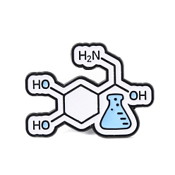 Белый Эмалевые значки с научными символами, булавки для лацканов из сплава для одежды рюкзака, белые, 22x30 мм