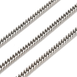 Нержавеющая Сталь Цвет 316 кубинские звенья из хирургической нержавеющей стали, несварные, с катушкой, цвет нержавеющей стали, 6.5x4.5x0.7 мм