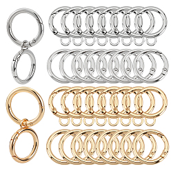 Platinum & Light Gold 20 шт 4 стили пружинные кольца из цинкового сплава, платина и светлое золото, 29.5~33x27x3.5~4 мм, отверстие : 5 мм