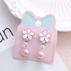 Цветок Клипсы из пластика для детей, платина, цветок, 40x15 мм