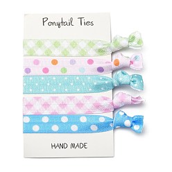 Круглые Девушки аксессуары для волос, нейлоновые резинки для волос, Держатель конского хвоста, аксессуары для волос, узел, круглый узор, 95~107x15~17 мм