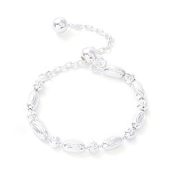Silver 925 Sterling Silver Dangle Slider Finger Ring for Girl Women, Textured Beads Expandable Ring, Adjustable Ring, Silver, Inner Diameter: 16.5~21mm