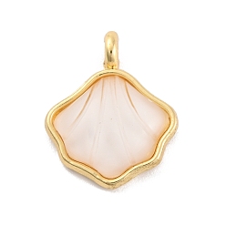 Золотой Подвески сплава cmолы, формы раковины, золотые, 15.5x13x4 мм, отверстие : 1.8 мм