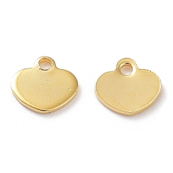 Золотой 201 прелести нержавеющей стали, шарма сердца, золотые, 5.5x5.5x0.6 мм, отверстие : 1 мм