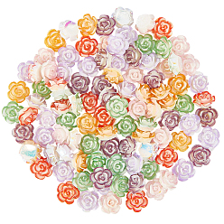 (52) Непрозрачная лаванда 100шт. светящиеся непрозрачные смоляные декодированные кабошоны, искусство украшения ногтей, светящийся в темноте цветок с блестками, разноцветные, 9x9.5x4.5 мм