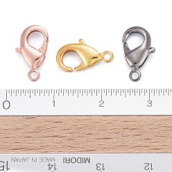 Mixed Color Brass Lobster Claw Clasps, Parrot Trigger Clasps, Cadmium Free & Nickel Free & Lead Free, Mixed Color, 12x7x3mm, Hole: 1mm