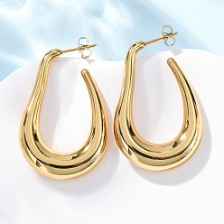 Золотой Капля 304 серьги-гвоздики из нержавеющей стали, золотые, 36x5 мм