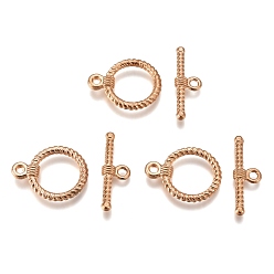 Light Gold Застежка тоггл из сплава, кольцо, золотой свет, Кольцо: 22x17.5x3 mm, отверстия: 2 мм, бар: 25.5x8x3 мм, отверстие : 2 мм