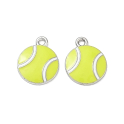 Tennis Tennis Alloy Enamel Pendants, Golden, Tennis Charms, 16x13x2mm, Hole: 1.6mm