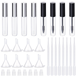 (52) Непрозрачная лаванда Пластиковая тушь для ресниц пустая бутылка, многоразовая бутылка, с пластиковой воронкой-воронкой и одноразовой пластиковой пипеткой объемом 7 мл., разноцветные, 3 см, емкость: 10.6x1.65 мл (10 жидких унций)