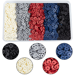 (52) Непрозрачная лаванда Плоские круглые бусины из глины ручной работы полимерные, диск хейши бусины для гавайских серег браслет ожерелья ювелирных изделий, разноцветные, 8x0.5~1 мм, отверстие : 2 мм, около 380~400 шт / нитка, 17.70'' (44.96 см), 1 пряди / цвет