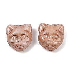 Сэнди Коричневый Чешские прессованные стеклянные бусины, кошка, песчаный коричневый, 12.5x12x7 мм, отверстие : 0.8 мм, около 201 шт / упаковка