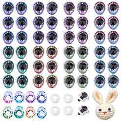 Разноцветный 1 пакет пластиковых безопасных глаз для рукоделия, для поделок куклы игрушки кукольные плюшевые животные изготовление, красочный, 16x12.5x0.2 мм, отверстие : 5.5 мм