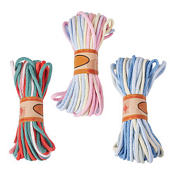 (52) Непрозрачная лаванда 3 пряжка 3 цветовые сегменты окрашенных хлопковых шнуров, макраме шнур, для самостоятельного изготовления подвесных кашпо для растений и украшения стен, разноцветные, 3~3.5 мм, около 10.94 ярдов (10 м) / пачка