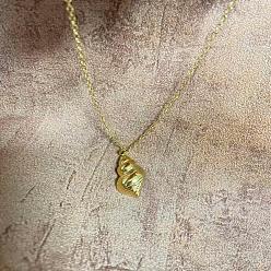 Золотой Минималистичные ожерелья из нержавеющей стали с подвеской в виде морской ракушки для женщин на каждый день и для отдыха, золотые, 17.72 дюйм (45 см)