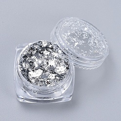 Silver Foil Flakes, DIY Gilding Flakes, for Epoxy Jewelry Accessories Filler, Silver, Box: 2.9x1.6cm