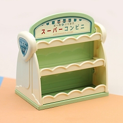 Белый Пластиковые миниатюрные украшения, аксессуары для домашнего кукольного домика с микро-ландшафтом, книжная полка, белые, 104x68x109 мм