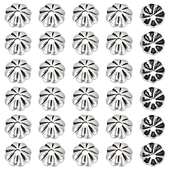 Античное Серебро 30шт. ретро 925 колпачки для бусин из стерлингового серебра, цветок, с замшевой тканью из поликарбоната квадратной серебряной полировальной салфеткой, античное серебро, 1 мм, отверстие : 4x1.5 мм