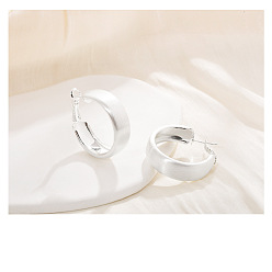 Серебро Серьги-кольца из латуни для женщин, серебряные, 37.5x10 мм