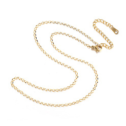 Золотой 304 ожерелья нержавеющей стали, обуздать цепи ожерелья, золотые, 16.14 дюйм (41 см)