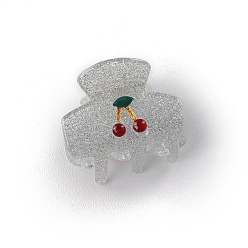 Серебро Заколки для волос из пвх, серебряные, 32x28 мм