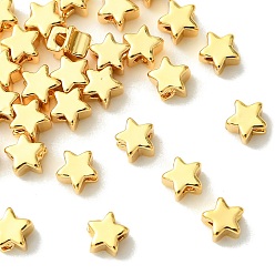 Real 18K Gold Plated SHEGRACE Brass Star Beads, Cadmium Free & Nickel Free & Lead Free, Real 18K Gold Plated, 4x4x3mm, Hole: 1.2mm