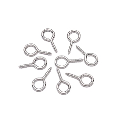 Платина Железный винт с проушиной, за половину пробурено бисера, платина, 12x5.5 мм, 200 шт / пакет