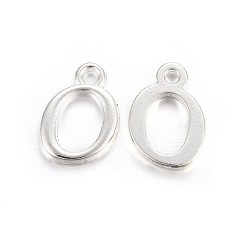 Letter O Серебряные позолоченные подвески, стойки покрытие, без кадмия и без свинца, letter.o, 14x9x2 мм, отверстие : 1.5 мм