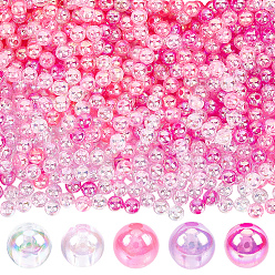 (52) Непрозрачная лаванда 5 цвет бусины акриловые прозрачные, аб цвета покрытием, круглые, разноцветные, 6 мм, отверстие : 1.8 мм, о 200шт / цвет