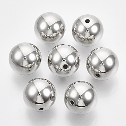 Гейнсборо CCB пластиковые шарики, круглые, светло-серые, 18x17 мм, отверстия : 2.5 mm , 168 шт / 500 г