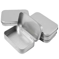 Гейнсборо 4шт. железные коробки для хранения ювелирных изделий с откидной крышкой, для свечей, сухое хранение, специи, чай, конфеты, сувениры для гостей, прямоугольные, светло-серые, 9.8x6.35x2.25 см